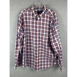 Vineyard Vines Murray Shirt Mens XL‎ Red Blue Plaid Long Sleeve Button Down